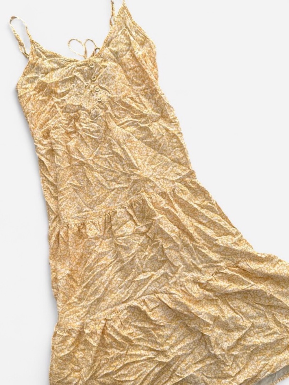 wild fable Yellow Floral Tiered Maxi Slip Dress
